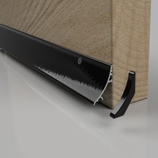 Black Door Rain Deflector 32mm With Caps Face Fixed Bottom Door Strip Stormguard