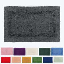 100% Cotton Luxury Reversible Bath Mat 50x80cm Thick, Soft Non-Slip Bathroom Rug