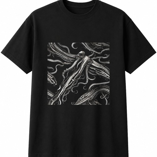 Detailed giant squid sea - detailed,