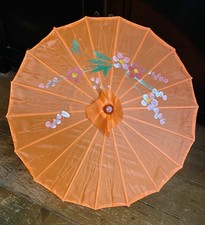Japanese/Chinese Hand Painted Parasol Wooden Handle - Wedding/Dance/Party/Beach