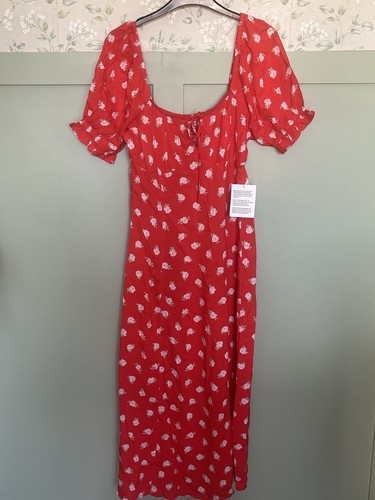 Bnwt women red floral tea - red,
