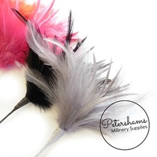 Fluffy Goose Biot & Hackle Feather Hat Mount Trim for Fascinators and Hat Making