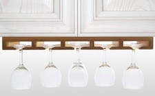 Bamboo Hanging Wine Glass Rack