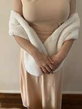 Faux Fur Stole White New Condition Vintage