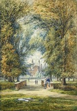 Leonard Marlborough Powell - Watercolour Painting - Eton College Cricketers