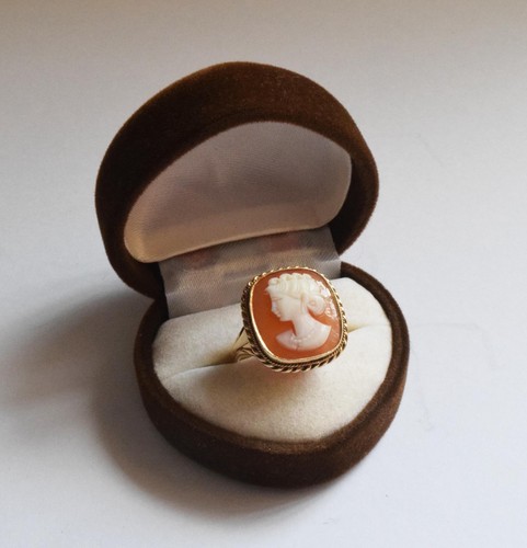 Vintage cameo ring 9ct - vintage,