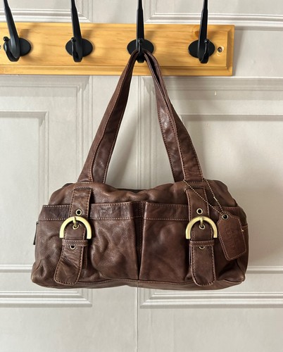 Vintage brown genuine leather