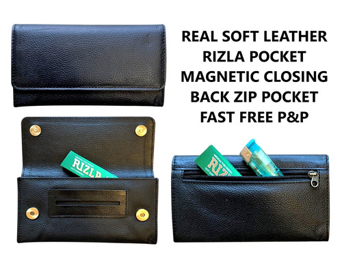Soft black leather - leather, tobacco