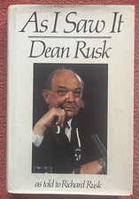 DEAN RUSK  "As I Saw It" HC/DJ