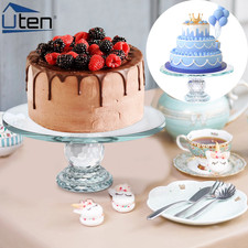 Crystal glass cake stand - 10",