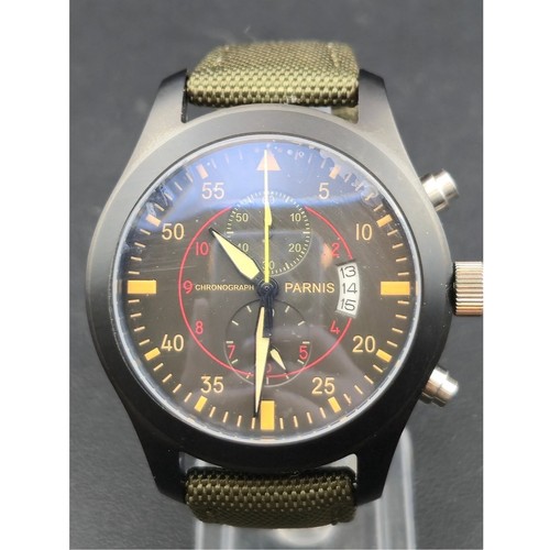 Parnis men pilot chronograph - parnis,