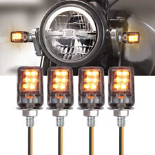 4x Motorcycle Amber LED Mini