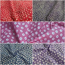 Polycotton Small Ditzy Floral Flower Fabric x 112cm - Dressmaking Sewing Craft