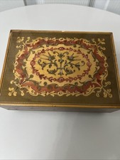Vintage Wooden Inlaid Musical Keepsake Jewellery Box, Wind Up- Working