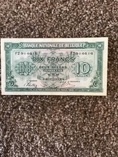 10 Francs  2 Belgas Note 1943