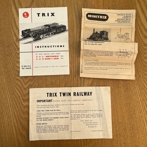 Trix railway instruction - trix,
