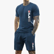 Men Summer Casual Sports Suit Breathable Outdoor Short Sleeve Tshirt & Short Set