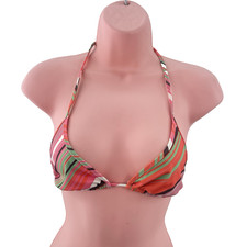 Urban Outfitters Vertical Stripes Triangle Bikini Top, Size S, Pink/Rose