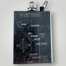 Vintage Vietnam Map Metal Match Strike Lighter Keychain 45x30mm Collectible