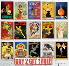 Vintage Retro Drink Alcohol Posters Great For Pubs/Cafes/Bars/Clubs/Restaurants