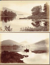 Glen Luss, Loch Lomond, Scotland.  Two rare original 1880s albumen photographs