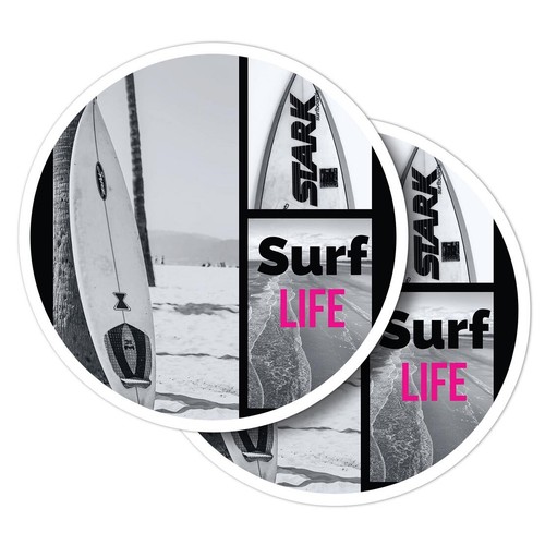 Vinyl stickers surf life - 2x,