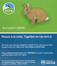 RSPB Pin Badge NIIC European Rabbit P02968