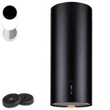 Cooker Hood Island Cooker Extractor Hood 38 cm Kitchen Ceiling Hood Steel Black 