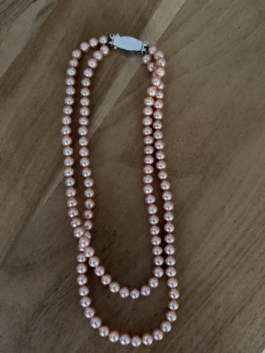 Vintage pink faux pearl - pink,