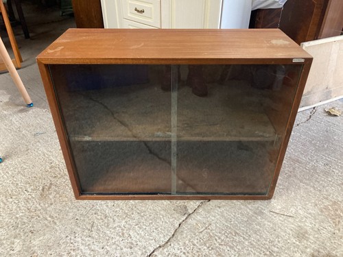 Teak display cabinet glass - cabinet,