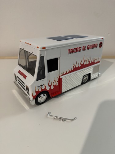 Deadpool taco truck white red - deadpool,