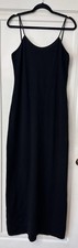 Forte Cashmere Black Maxi Dress Scoop Neck Sleeveless Extra Large
