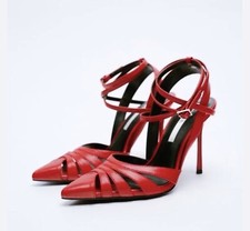 Zara heels size 4 Red.  Shoes