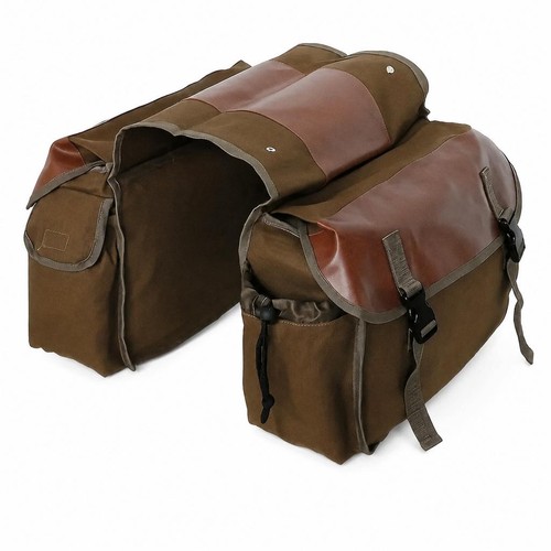 Double canvas pannier bags - double,