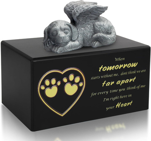 Pet urn dog - ashes, wooden