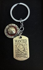 One Piece Wanted Poster Key Chain Ring Monkey D. Luffy 