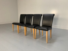 4 Poltrona Frau "Vittoria" Dining Chairs - In Black "Pelle Frau" Leather