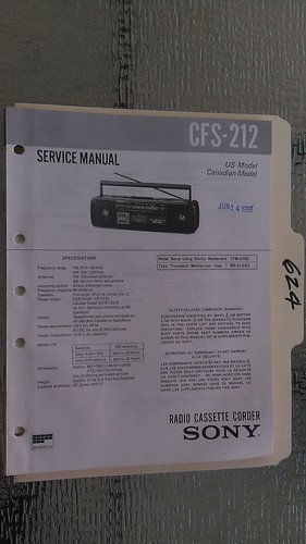 Sony cfs 212 service manual - sony,