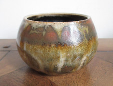 Vintage Cyril Braunton St Helen's Mill Abingdon Brown Drip Glaze Bowl, 7 cm Tall