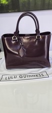 Lulu Guiness Amelia lips bag burgundy/red/ plum bag With Dust Bag