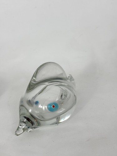 Clear art glass fish figurine - clear,