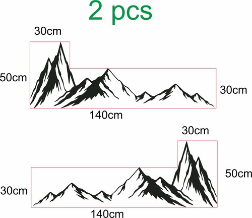 2pcs mountains car wall - mountains,