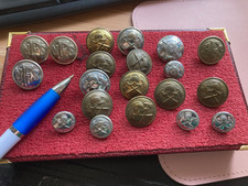 Collection of 20 Vintage Fire Brigade Uniform Buttons AFS NFS Etc