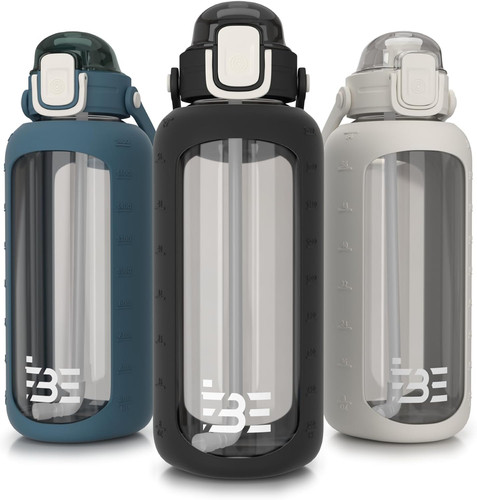Glass water bottle litre - glass,