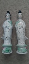Two Vintage Chinese Figurines - Sculpture of Guanyin / Kwan Yin