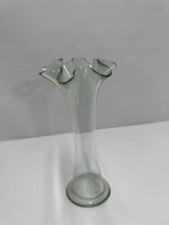 San Miguel Handmade In Spain Recycled Glass Ruffle Top Design Vase
