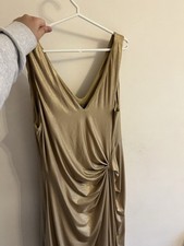 Gold Biba Lamé Draped Maxi