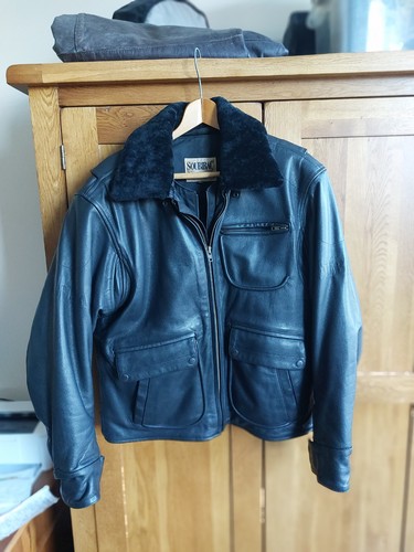 Soubirac black leather biker - black,