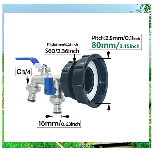 Ibc water tank tap adapter - tank,