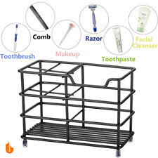 Stainless Steel Toothbrush Holder Caddy Toothpaste Stand Ventilated Mould-Proof